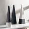 Tiwari Home 14" White and Black Obelisk Shaped Decorative Tabletop Decor
